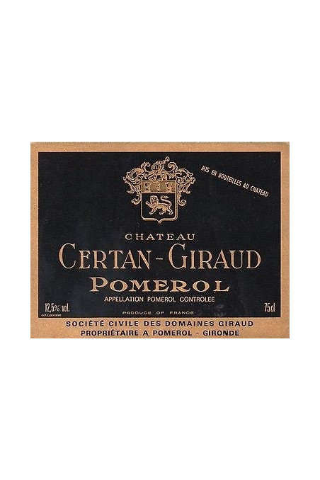 CHÂTEAU CERTAN GIRAUD Double Magnum 1986